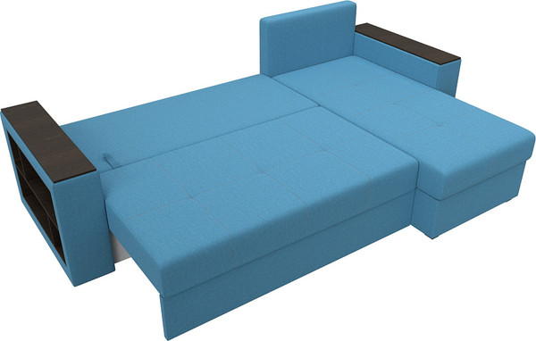 Изображение товара Диван угловой Лига Диванов Дубай Лайт правый / 121641 (рогожка амур голубой)