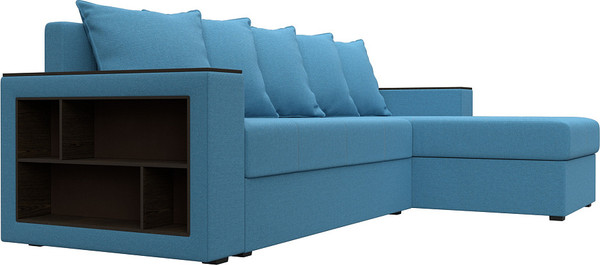 Изображение товара Диван угловой Лига Диванов Дубай Лайт правый / 121641 (рогожка амур голубой)