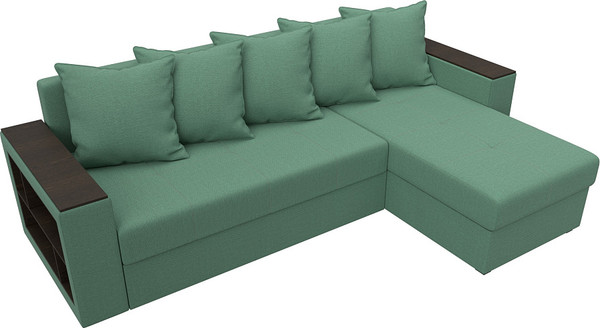 Изображение товара Диван угловой Лига Диванов Дубай Лайт правый / 121642 (рогожка амур зеленый)