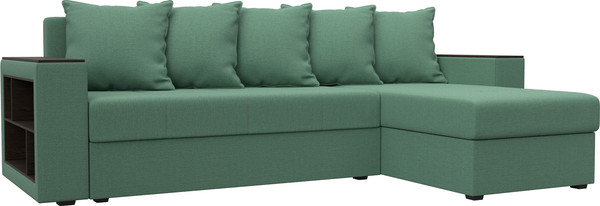 Изображение товара Диван угловой Лига Диванов Дубай Лайт правый / 121642 (рогожка амур зеленый)