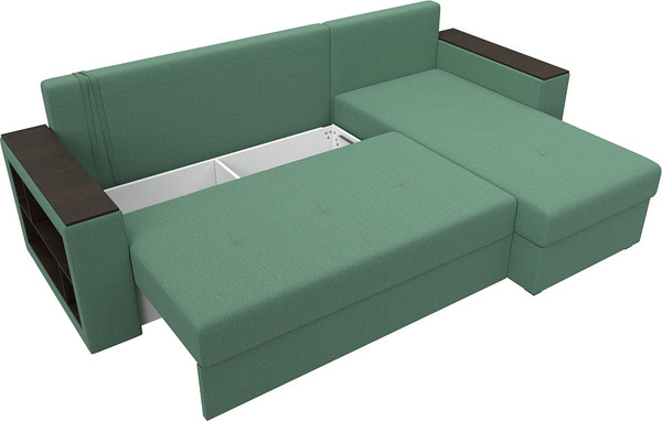 Изображение товара Диван угловой Лига Диванов Дубай Лайт правый / 121642 (рогожка амур зеленый)