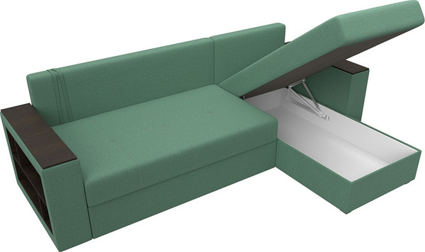 Изображение товара Диван угловой Лига Диванов Дубай Лайт правый / 121642 (рогожка амур зеленый)