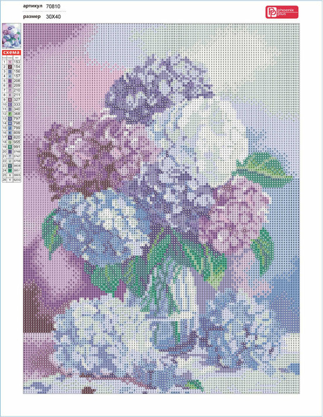Изображение товара Набор алмазной вышивки Феникс+ Букет гортензий / 70810