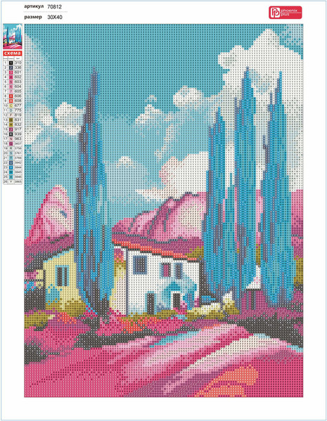 Изображение товара Набор алмазной вышивки Феникс+ Дом в кипарисах / 70812