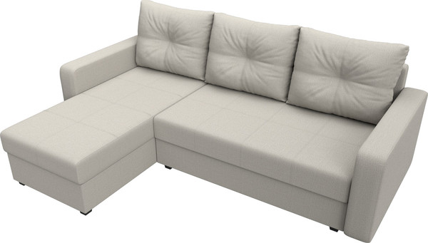 Изображение товара Диван угловой Лига Диванов Ливерпуль Лайт левый / 125985L (рогожка амур бежевый)