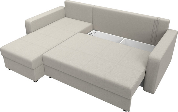 Изображение товара Диван угловой Лига Диванов Ливерпуль Лайт левый / 125985L (рогожка амур бежевый)