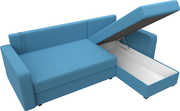 Изображение товара Диван угловой Лига Диванов Ливерпуль Лайт правый / 125989 (рогожка амур голубой)