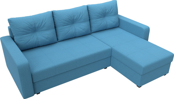 Изображение товара Диван угловой Лига Диванов Ливерпуль Лайт правый / 125989 (рогожка амур голубой)