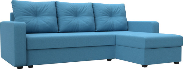 Изображение товара Диван угловой Лига Диванов Ливерпуль Лайт правый / 125989 (рогожка амур голубой)