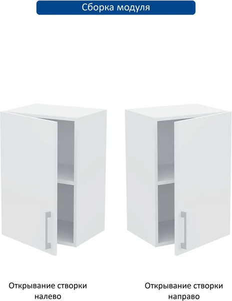 Изображение товара Шкаф навесной для кухни Горизонт Мебель Настя 400 (белый)