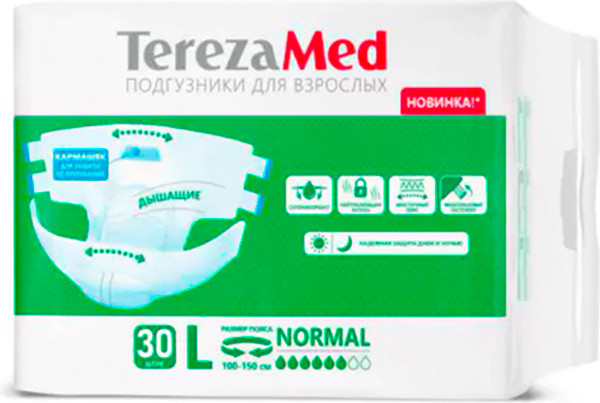 Изображение товара Подгузники для взрослых Tereza Large Normal (30шт)
