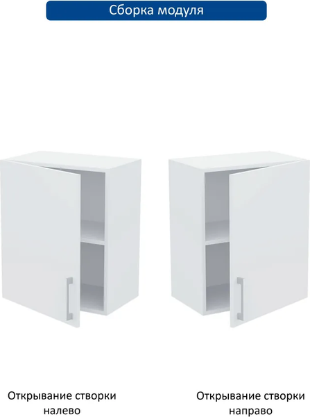 Изображение товара Шкаф навесной для кухни Горизонт Мебель Настя 500 (белый)