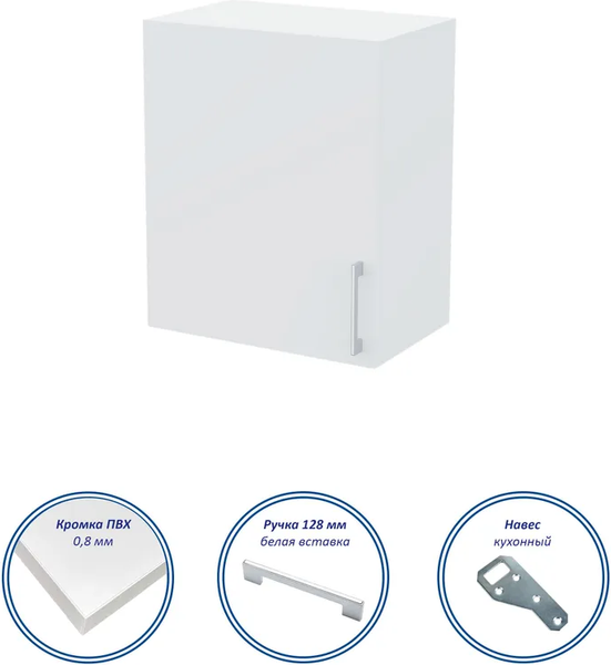 Изображение товара Шкаф навесной для кухни Горизонт Мебель Настя 500 (белый)