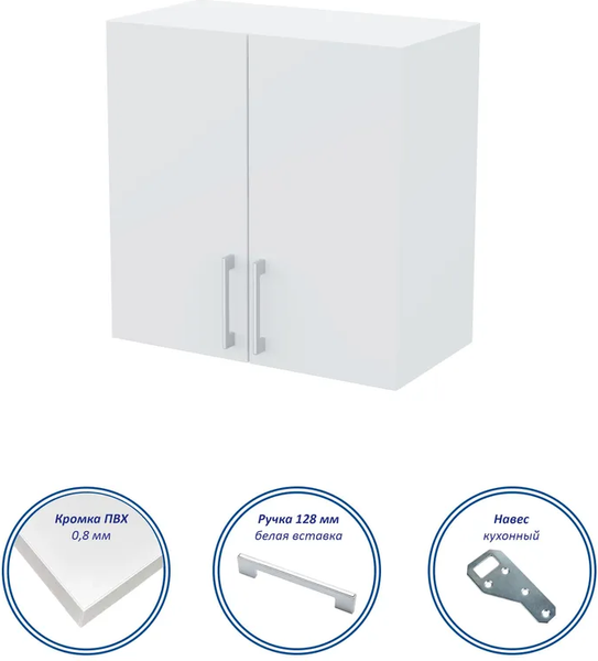 Изображение товара Шкаф навесной для кухни Горизонт Мебель Настя 600 (белый)