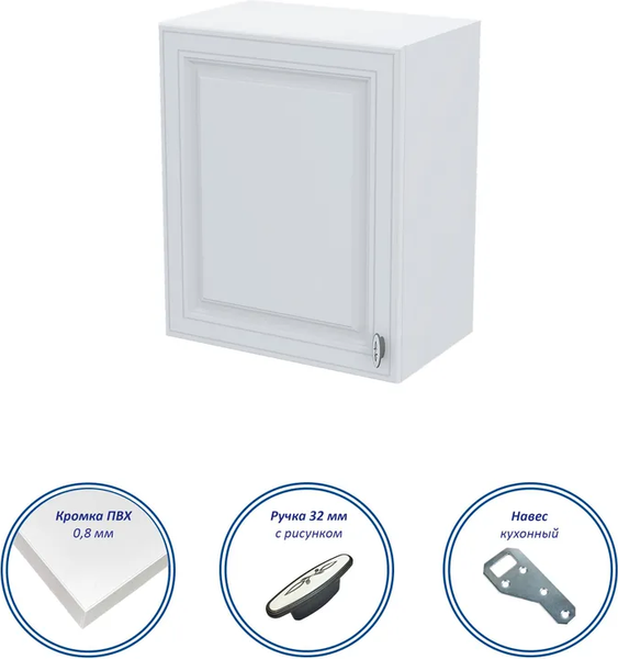 Изображение товара Шкаф навесной для кухни Горизонт Мебель Настя 500 (белый софт)