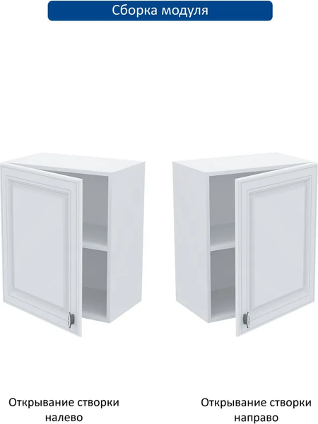 Изображение товара Шкаф навесной для кухни Горизонт Мебель Настя 500 (белый софт)