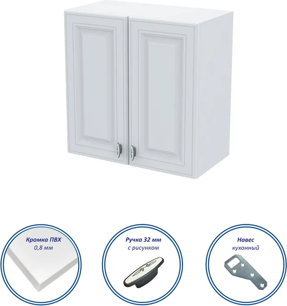 Изображение товара Шкаф навесной для кухни Горизонт Мебель Настя 600 (белый софт)