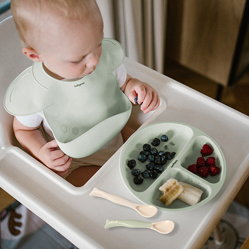 Изображение товара Набор столовых ложек для кормления BabyOno 1066/07 (2шт, бежевый/зеленый)