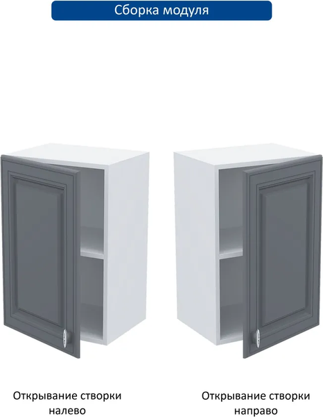 Изображение товара Шкаф навесной для кухни Горизонт Мебель Настя 400 (графит софт)