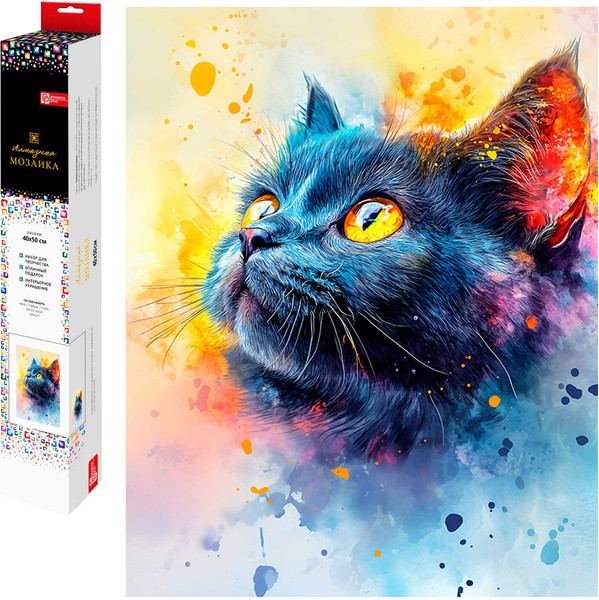 Изображение товара Набор алмазной вышивки Феникс+ Черный котенок / 70825