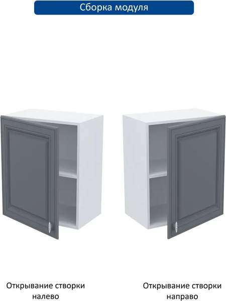 Изображение товара Шкаф навесной для кухни Горизонт Мебель Настя 500 (графит софт)