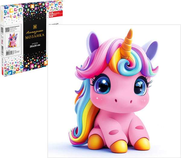 Изображение товара Набор алмазной вышивки Феникс+ Розовый единорог / 70831