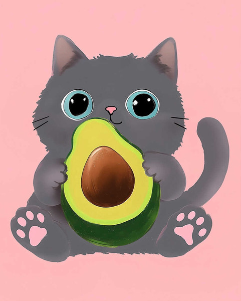 Изображение товара Набор алмазной вышивки Феникс+ Кот и авокадо / 70835