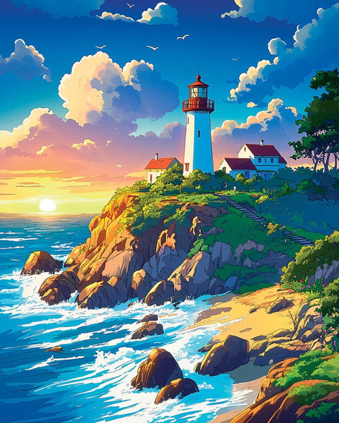 Изображение товара Набор алмазной вышивки Феникс+ Маяк / 70836