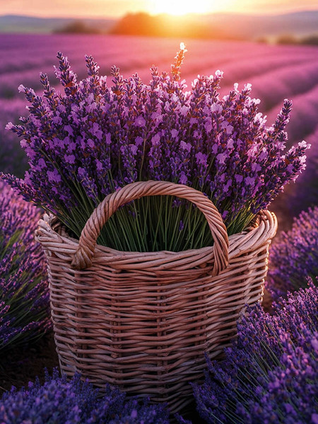 Изображение товара Набор алмазной вышивки Феникс+ Корзина с лавандой / 70844