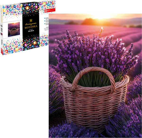 Изображение товара Набор алмазной вышивки Феникс+ Корзина с лавандой / 70844