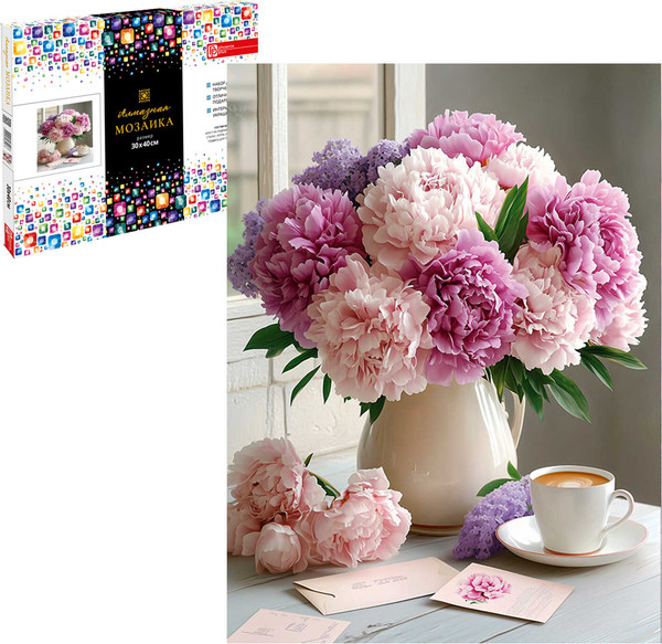 Изображение товара Набор алмазной вышивки Феникс+ Букет пионов / 70845
