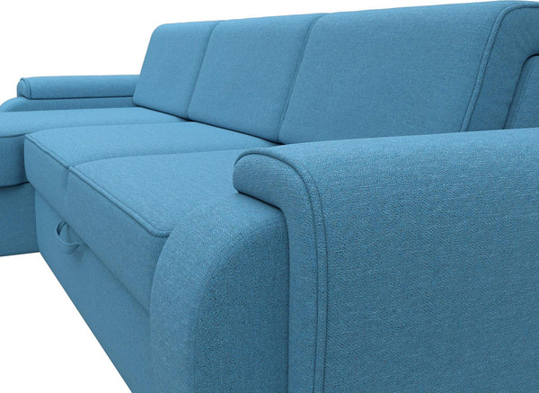 Изображение товара Диван угловой Лига Диванов Лига-025 левый / 123476L (рогожка амур голубой)