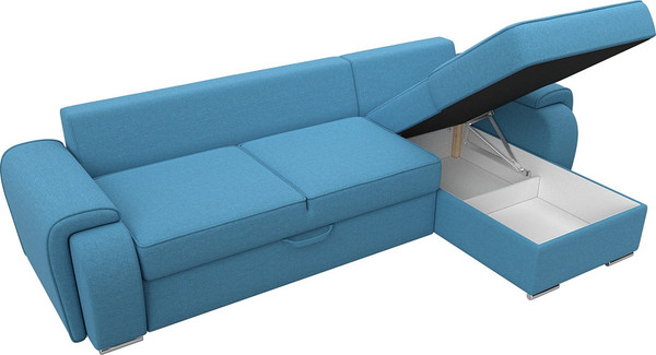 Изображение товара Диван угловой Лига Диванов Лига-025 правый / 123476 (рогожка амур голубой)