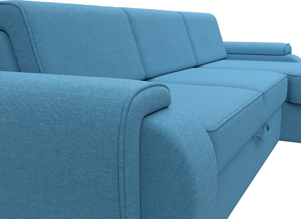 Изображение товара Диван угловой Лига Диванов Лига-025 правый / 123476 (рогожка амур голубой)