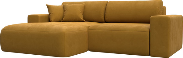 Изображение товара Диван угловой Лига Диванов Лига-036 НПБ Классик левый / 127724L (велюр Brut 10 желтый)
