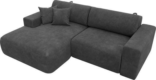 Изображение товара Диван угловой Лига Диванов Лига-036 НПБ Классик левый / 127725L (велюр Brut 16 темно-серый)