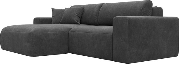 Изображение товара Диван угловой Лига Диванов Лига-036 НПБ Классик левый / 127725L (велюр Brut 16 темно-серый)