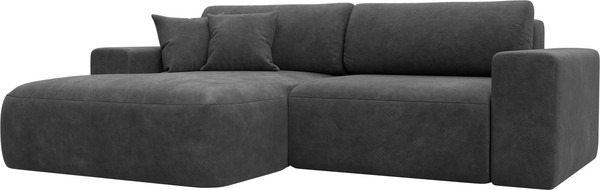Изображение товара Диван угловой Лига Диванов Лига-036 НПБ Классик левый / 127725L (велюр Brut 16 темно-серый)