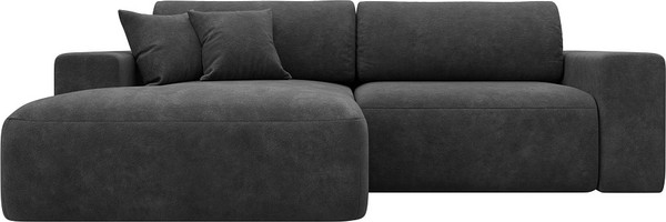 Изображение товара Диван угловой Лига Диванов Лига-036 НПБ Классик левый / 127725L (велюр Brut 16 темно-серый)