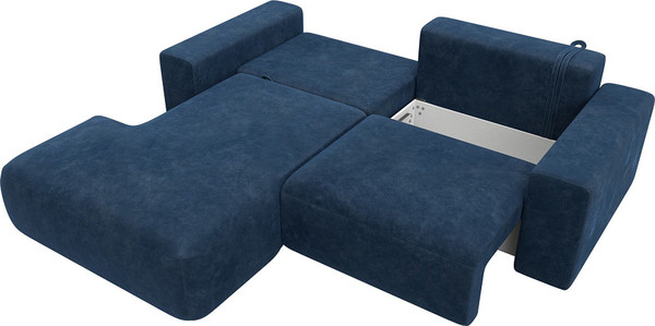 Изображение товара Диван угловой Лига Диванов Лига-036 НПБ Классик левый / 127727L (велюр Brut 11 синий)