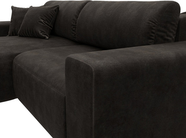 Изображение товара Диван угловой Лига Диванов Лига-036 НПБ Классик левый / 127728L (велюр Brut 17 коричневый)