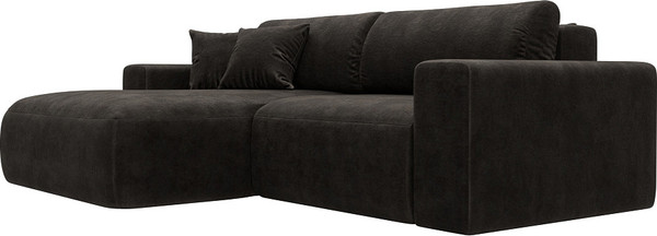 Изображение товара Диван угловой Лига Диванов Лига-036 НПБ Классик левый / 127728L (велюр Brut 17 коричневый)