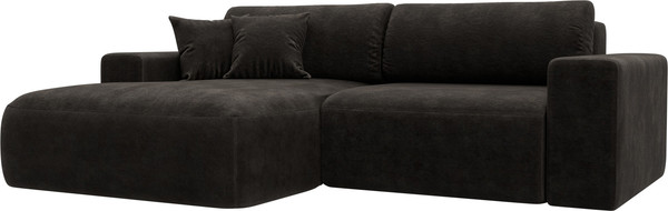 Изображение товара Диван угловой Лига Диванов Лига-036 НПБ Классик левый / 127728L (велюр Brut 17 коричневый)