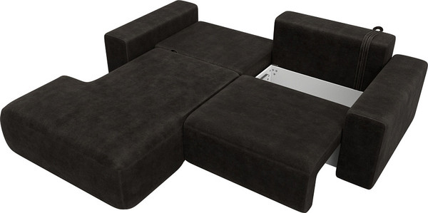 Изображение товара Диван угловой Лига Диванов Лига-036 НПБ Классик левый / 127728L (велюр Brut 17 коричневый)