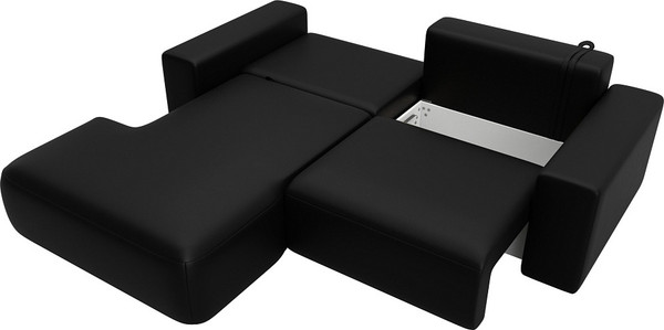 Изображение товара Диван угловой Лига Диванов Лига-036 НПБ Классик левый / 127732L (экокожа Grifon 18 черный)