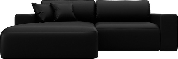 Изображение товара Диван угловой Лига Диванов Лига-036 НПБ Классик левый / 127732L (экокожа Grifon 18 черный)