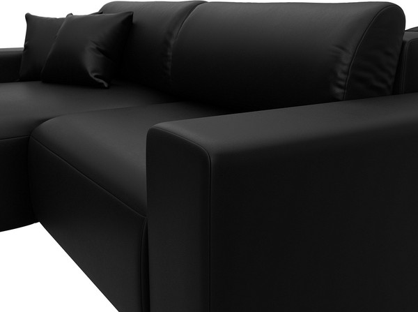 Изображение товара Диван угловой Лига Диванов Лига-036 НПБ Классик левый / 127732L (экокожа Grifon 18 черный)