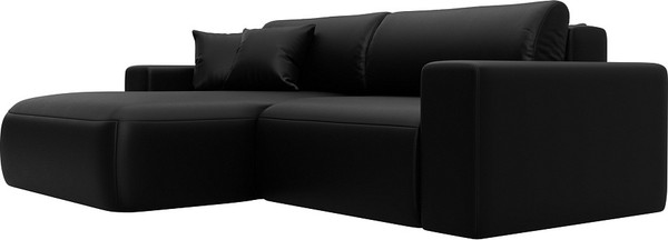 Изображение товара Диван угловой Лига Диванов Лига-036 НПБ Классик левый / 127732L (экокожа Grifon 18 черный)