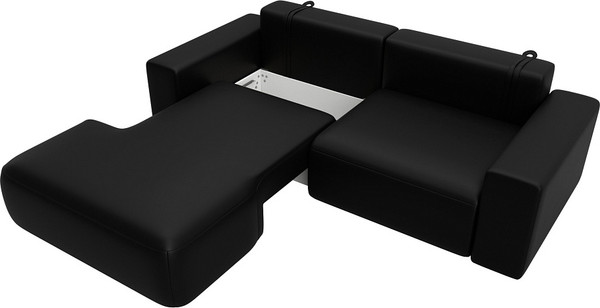 Изображение товара Диван угловой Лига Диванов Лига-036 НПБ Классик левый / 127732L (экокожа Grifon 18 черный)