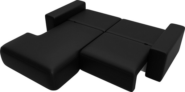 Изображение товара Диван угловой Лига Диванов Лига-036 НПБ Классик левый / 127732L (экокожа Grifon 18 черный)